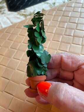 Vintage Miniature Dollhouse Plant/Tree Handmade 3 1/2" High